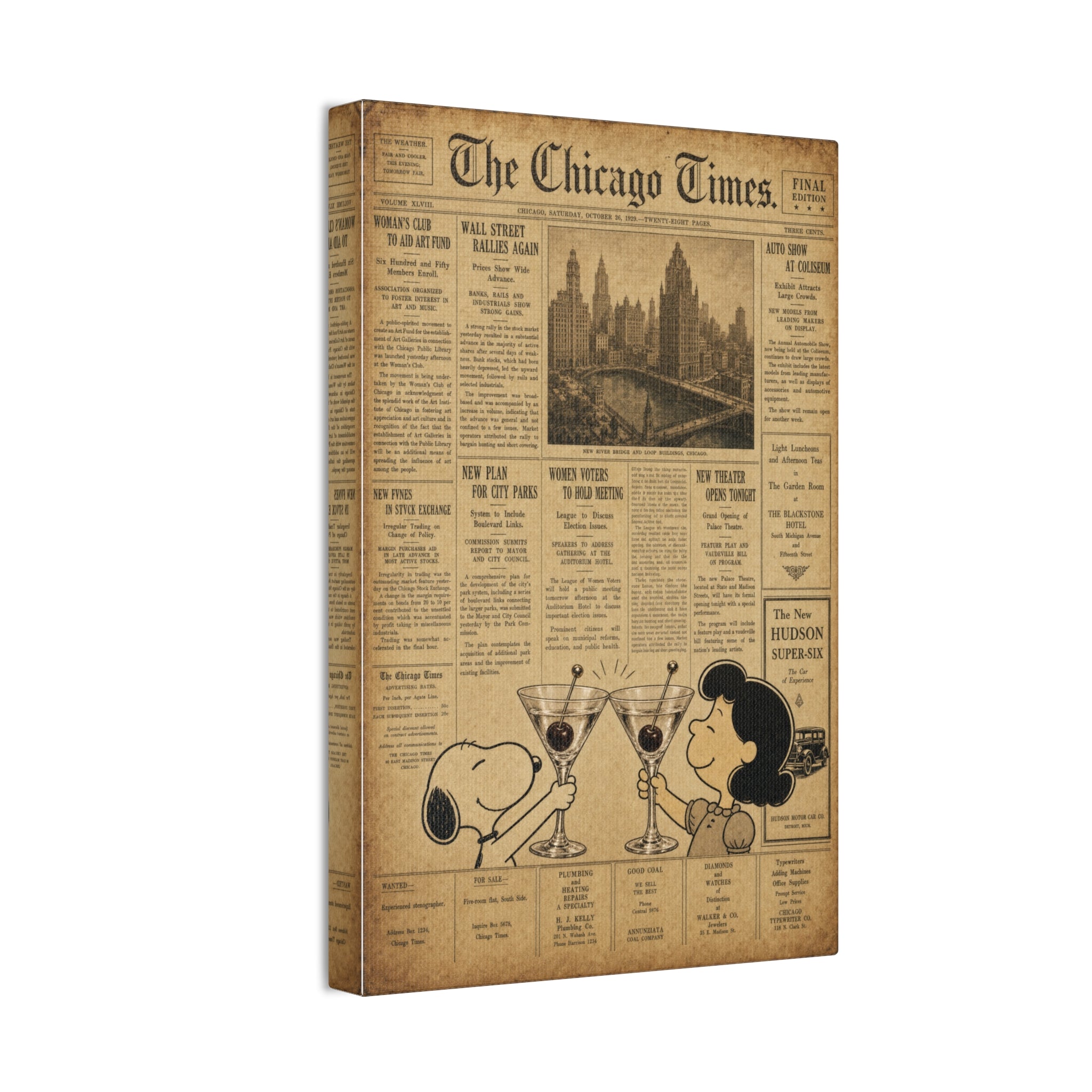 Peanuts Vintage Newspaper Canvas
