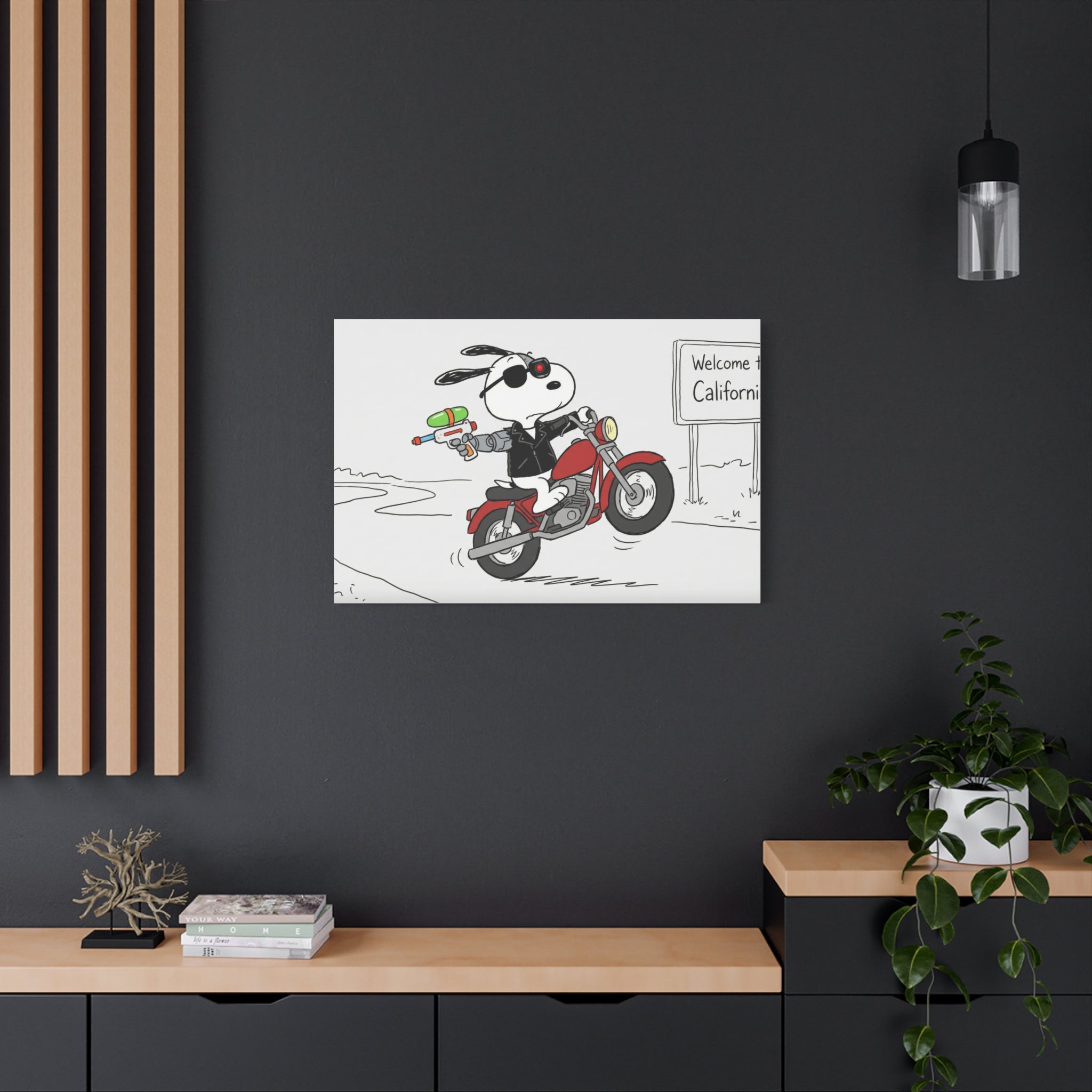 Biker Dog Matte Canvas