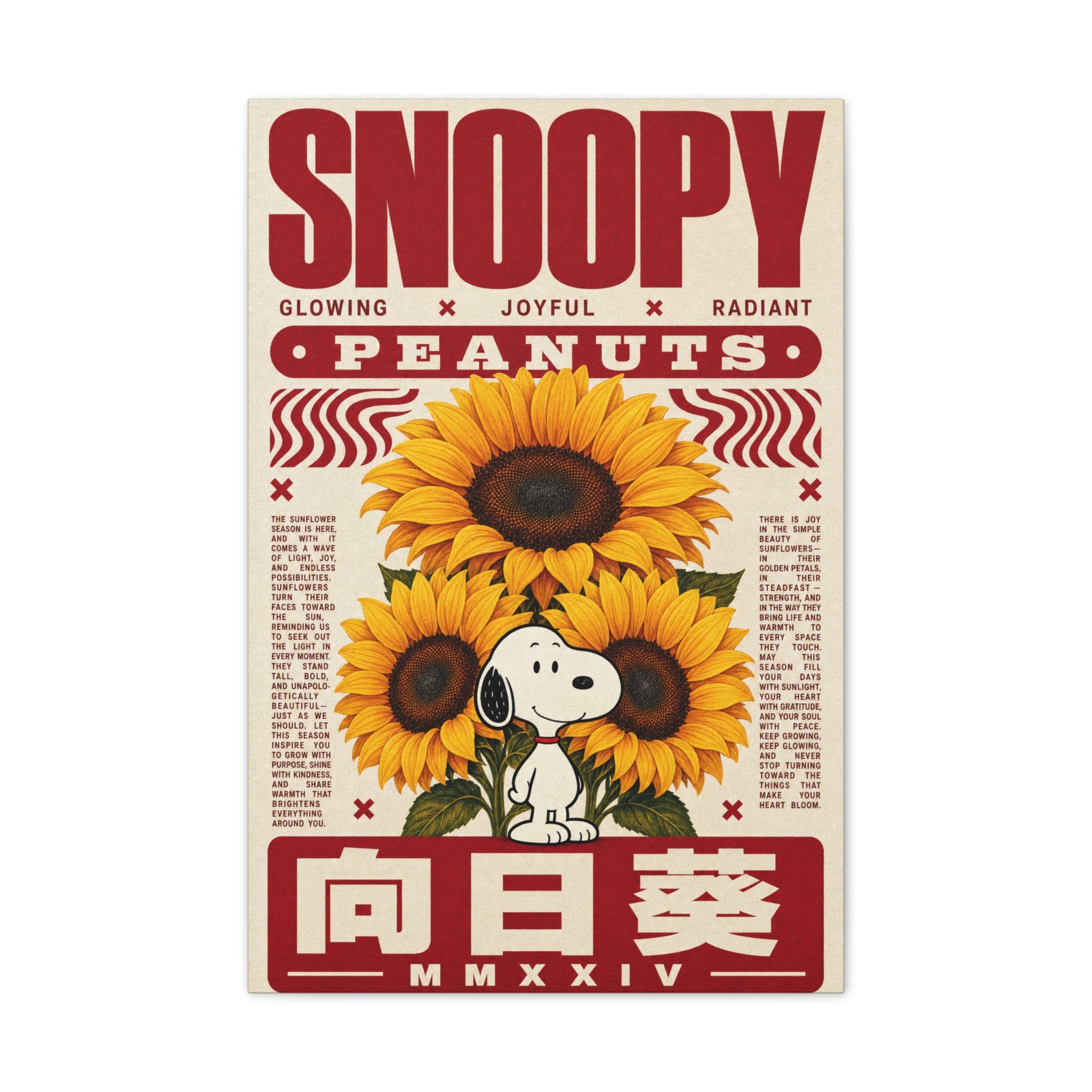 Snoopy Sunflower Peanuts Canvas
