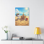 Snoopy At Beach Canvas