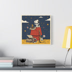 Snoopy Listening to Music Canvas