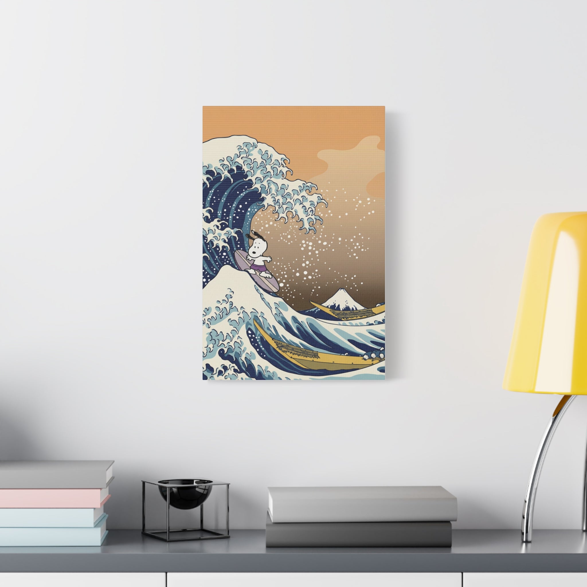 Surfing Snoopy Wave Canvas