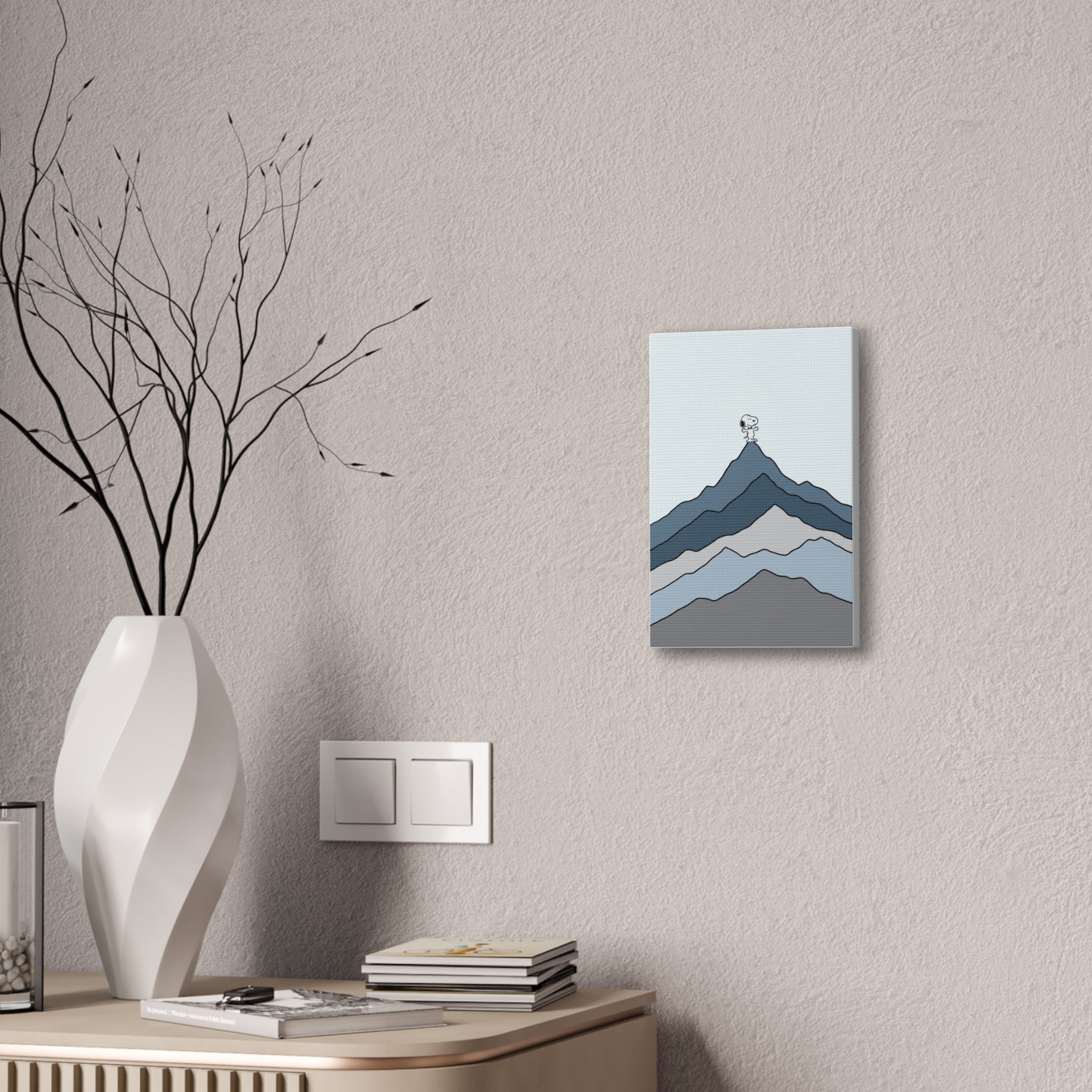 Snoopy on Mountain Canvas