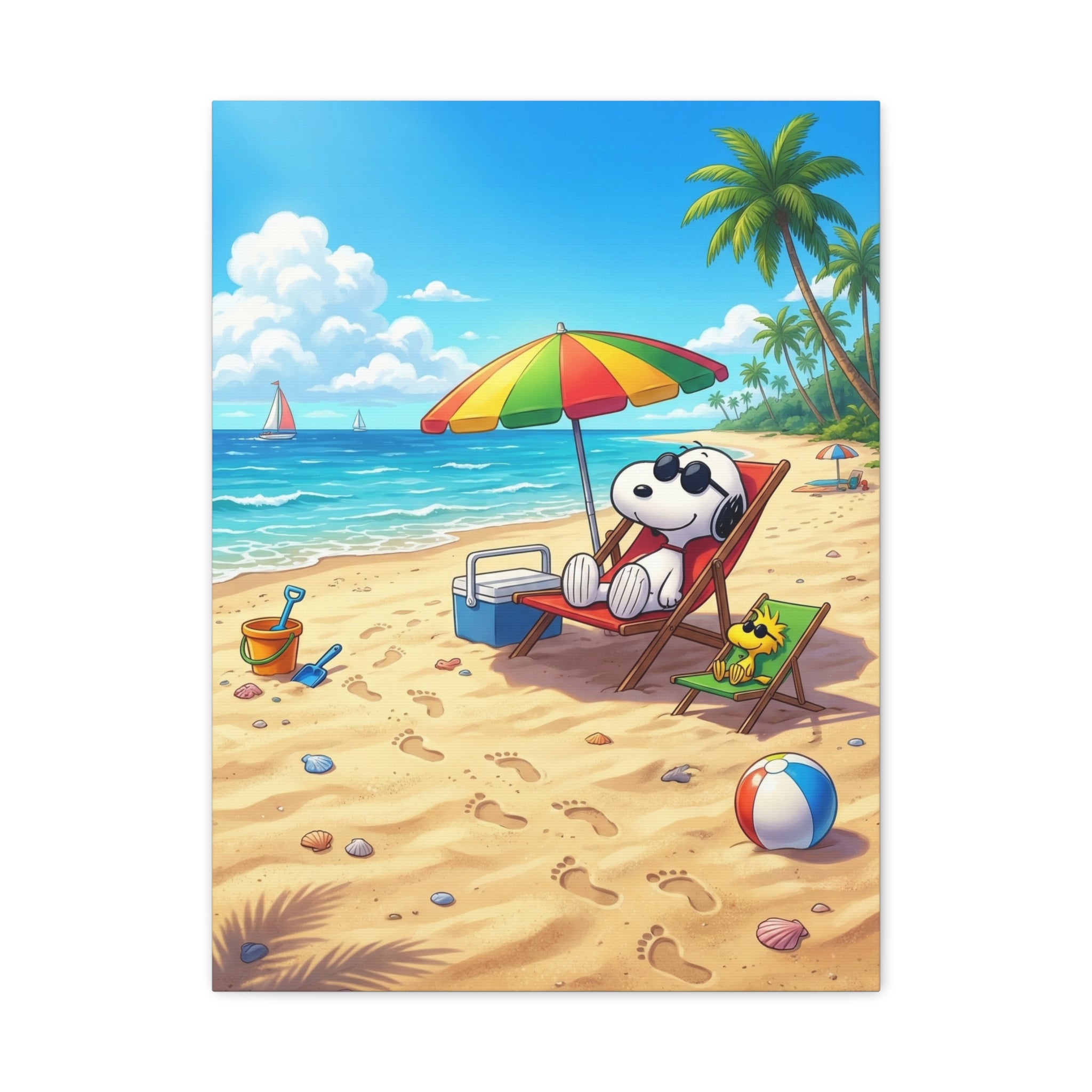 Snoopy Beach Matte Canvas