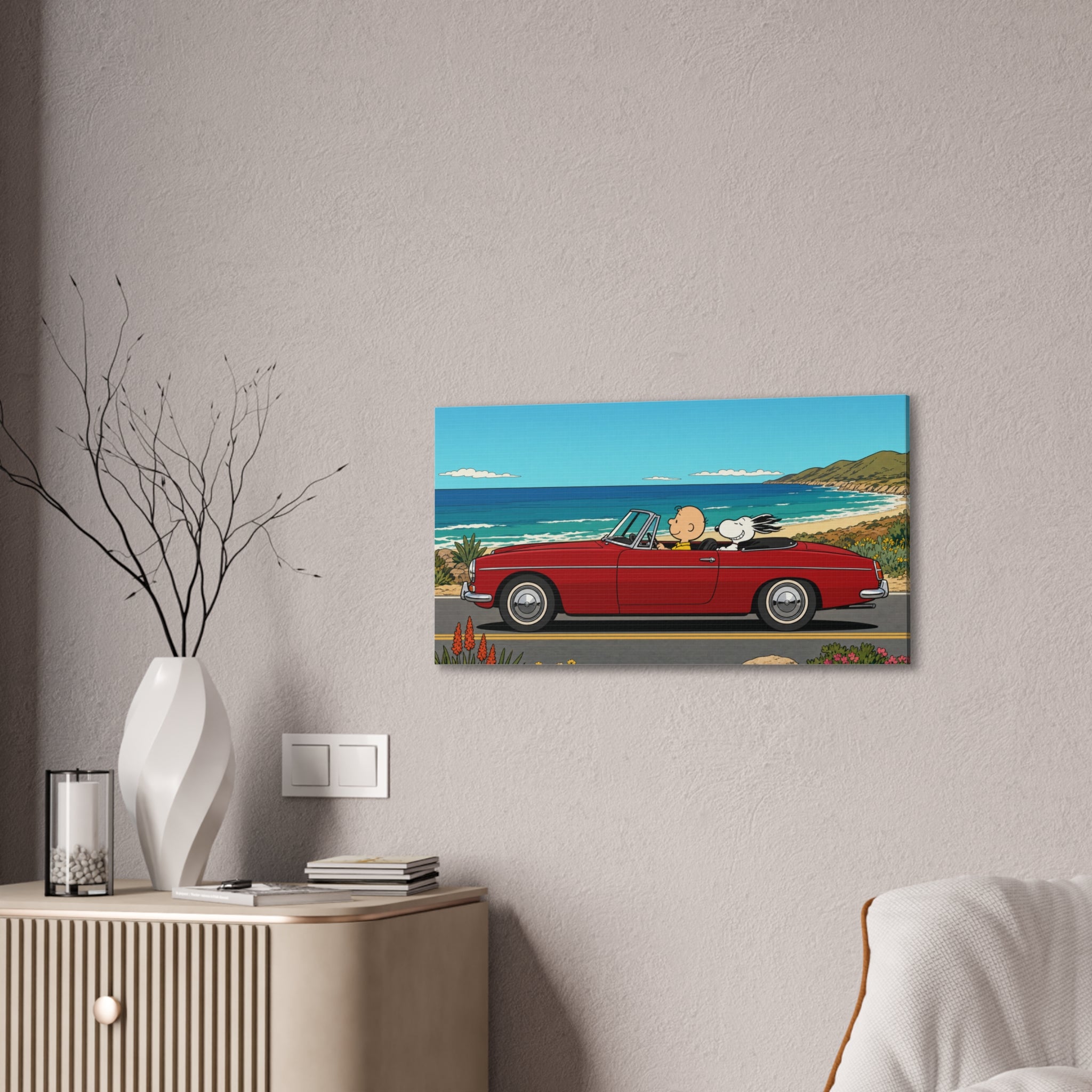 Snoopy Red Convertible Canvas
