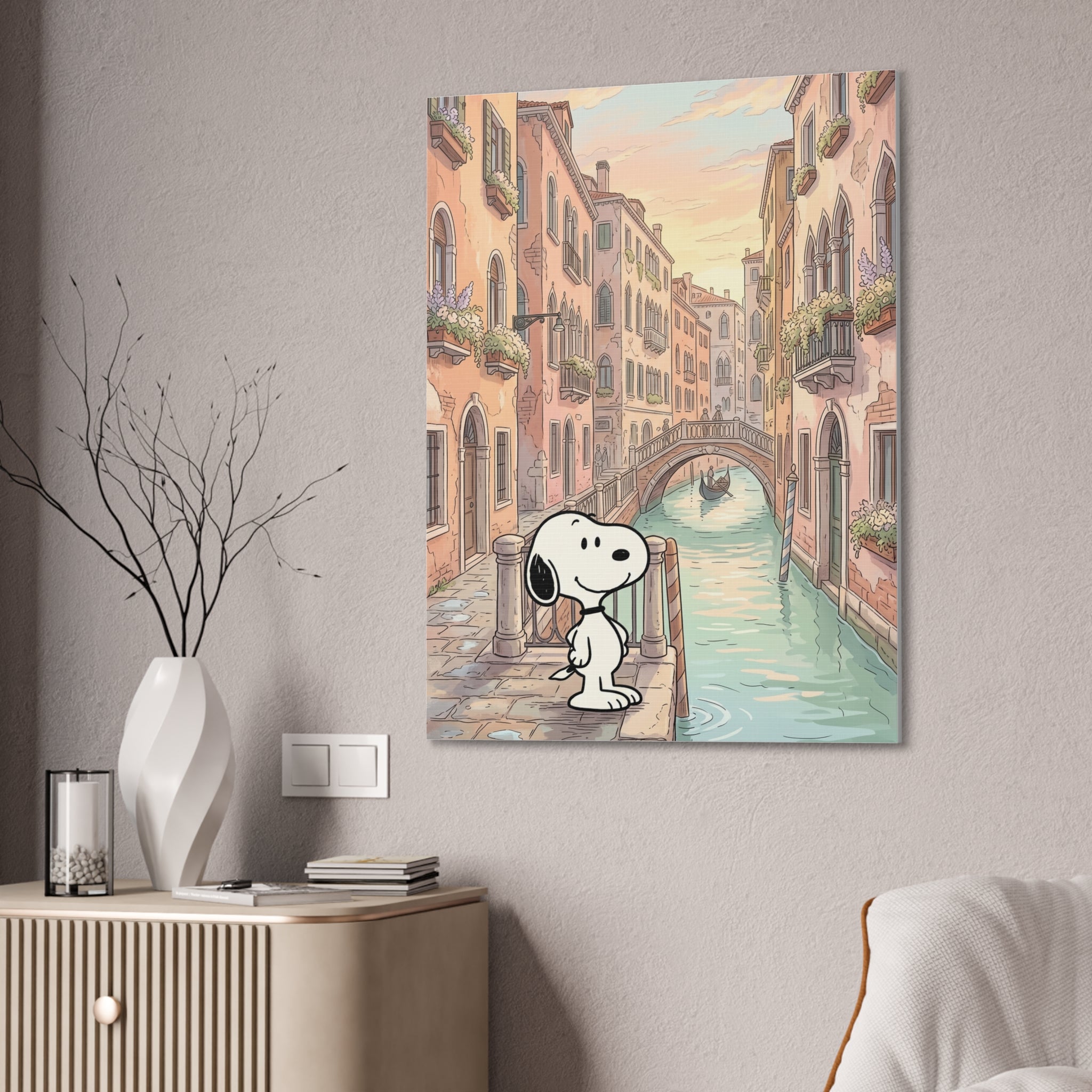 Snoopy in Venice Canvas