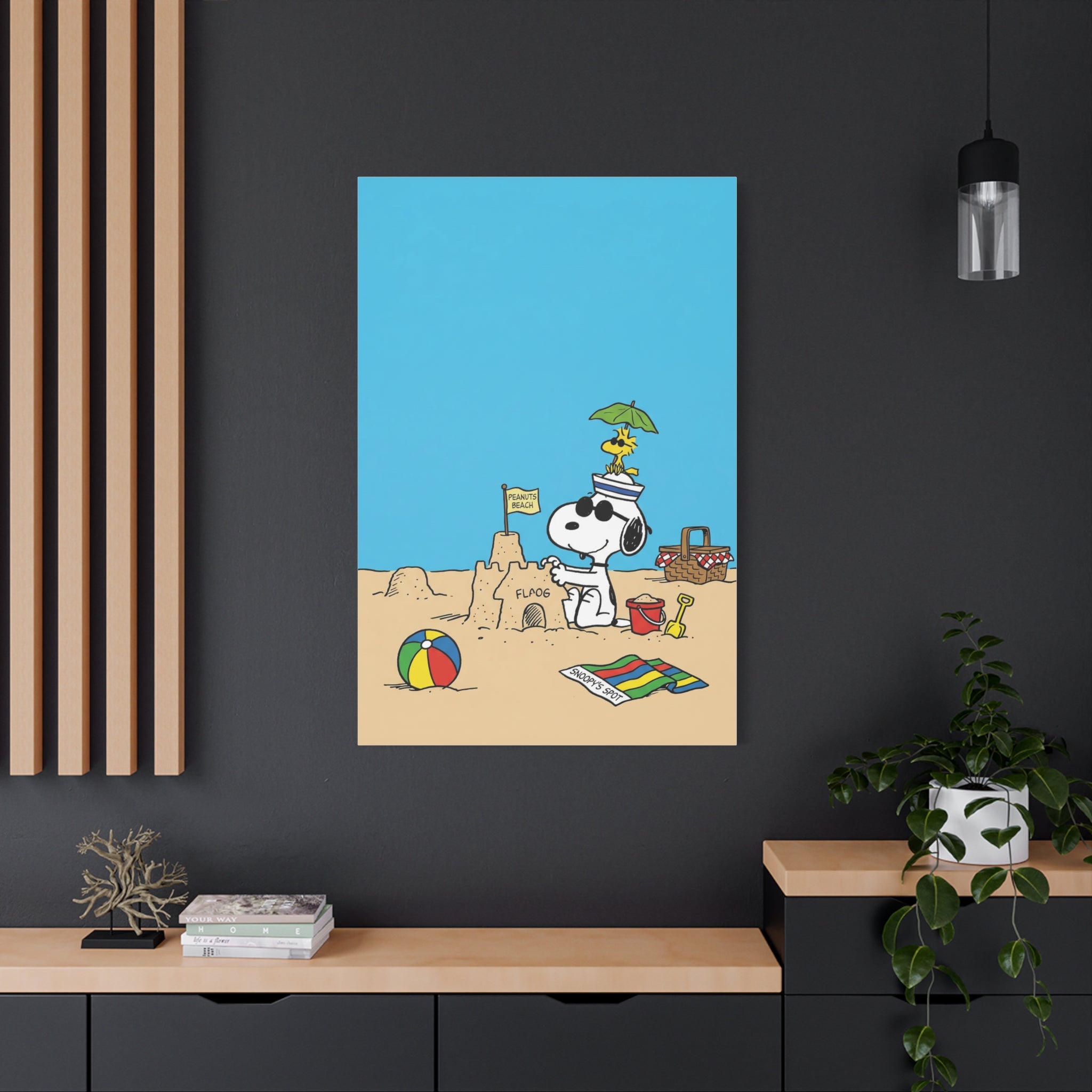 Snoopy Beach Scene Canvas