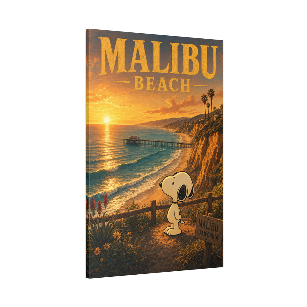 Malibu Beach Snoopy Canvas