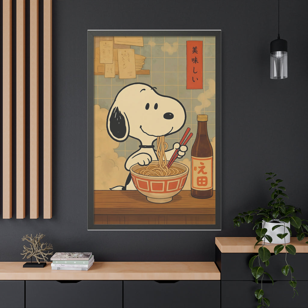 Snoopy Eating Ramen Canvas