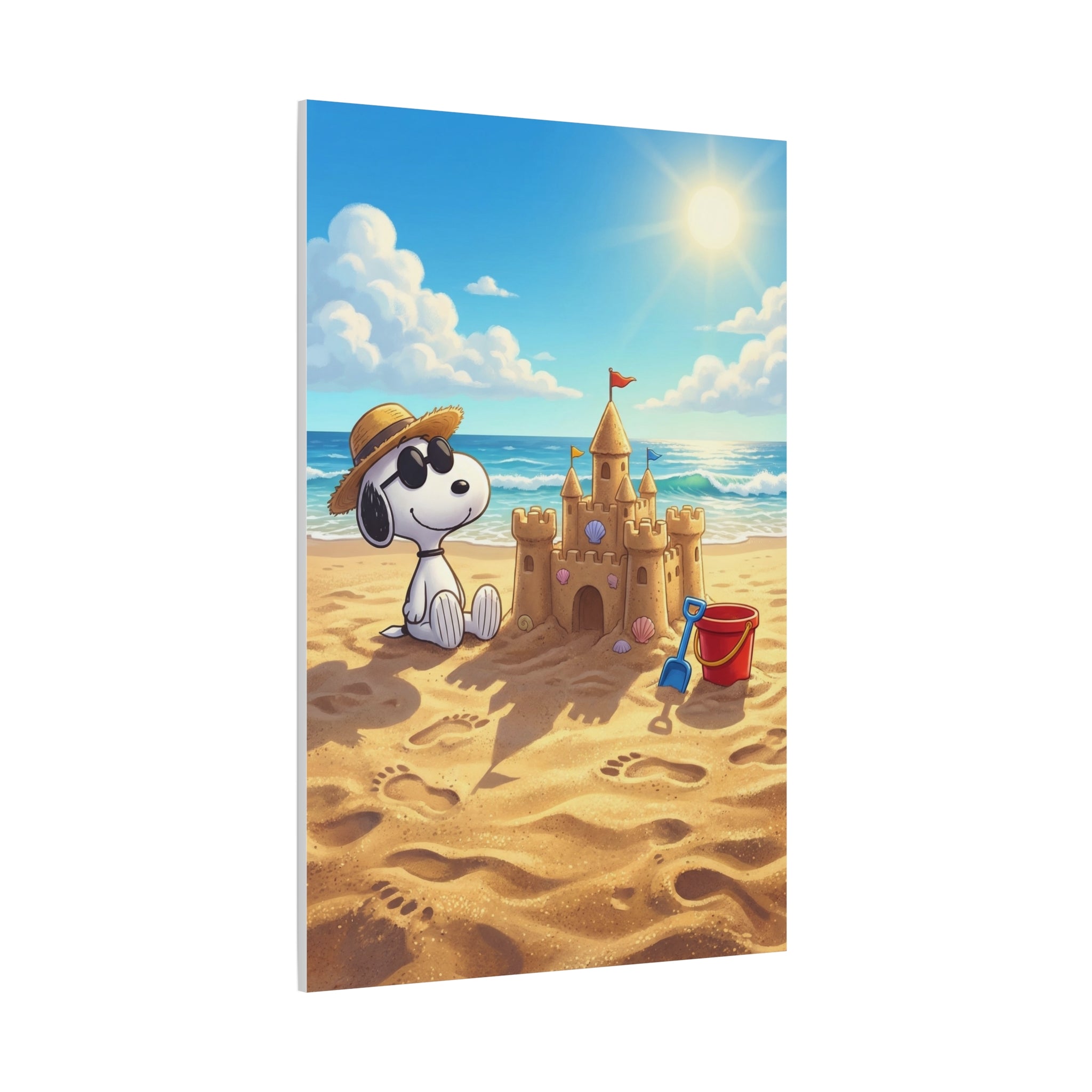 Snoopy At Beach Canvas