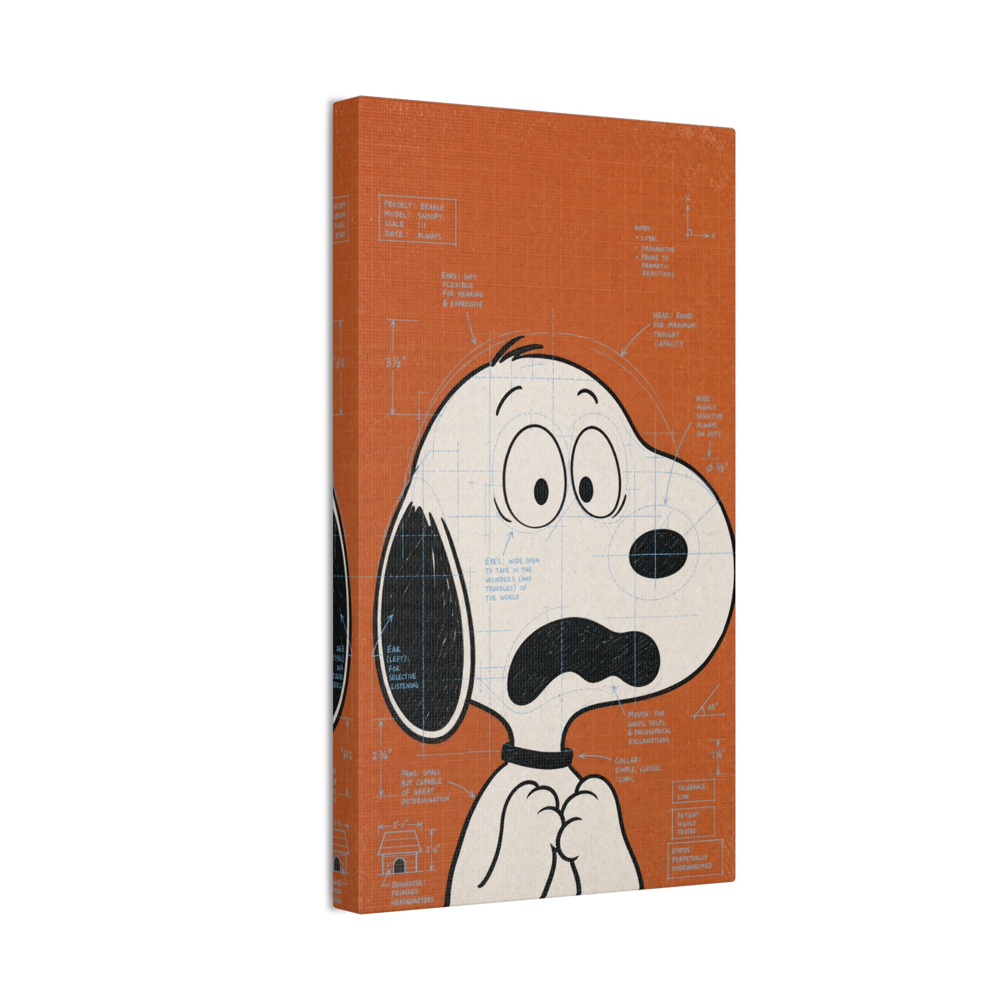 Snoopy Scared Face Canvas