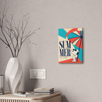 Retro Umbrella Beach Canvas