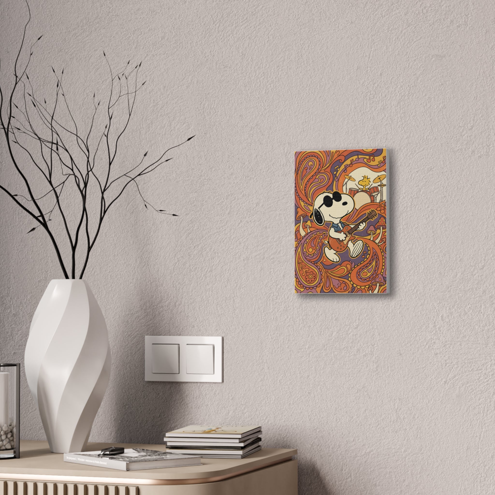 Psychedelic Snoopy Guitar Canvas