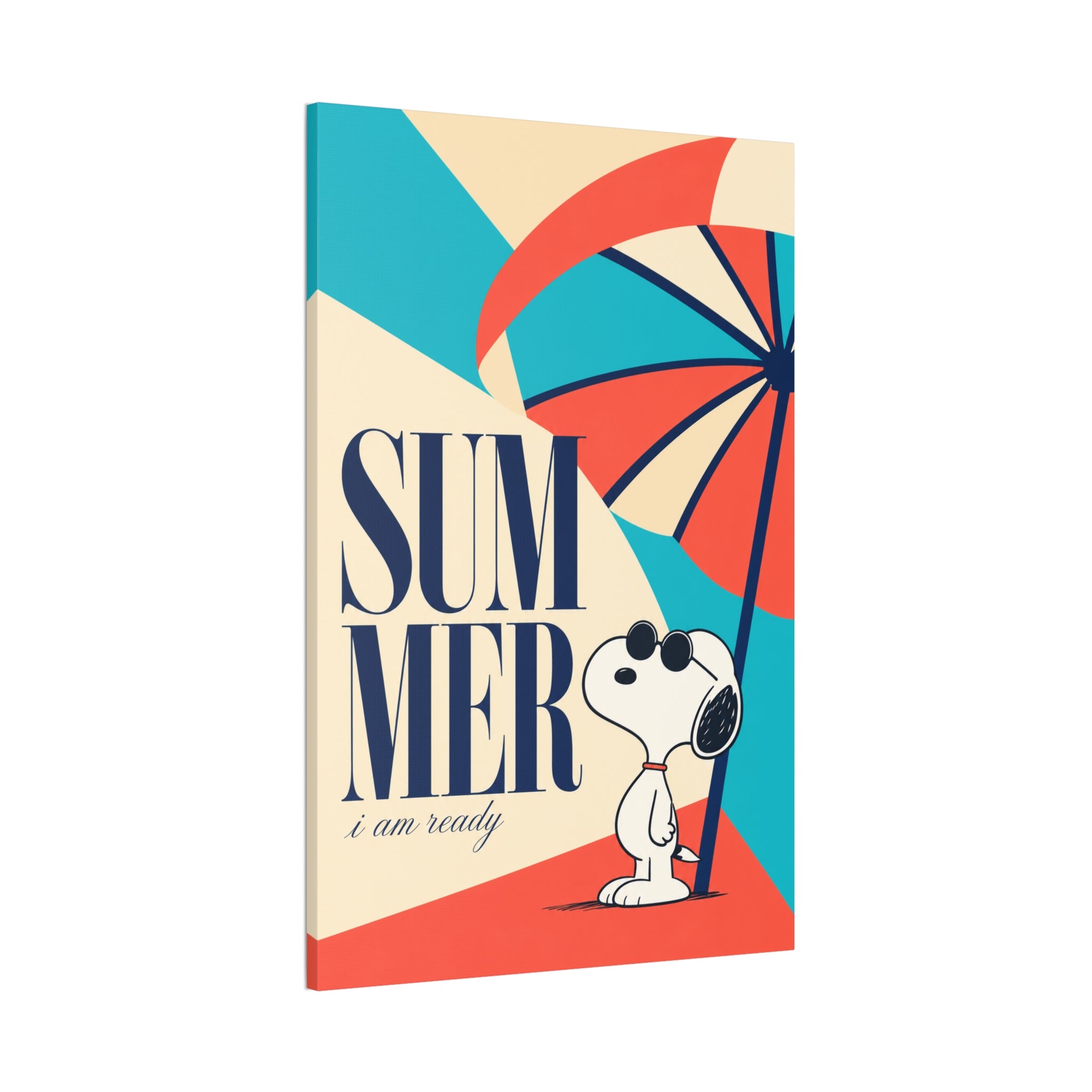 Retro Umbrella Beach Canvas