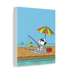Fishing By Pier Canvas