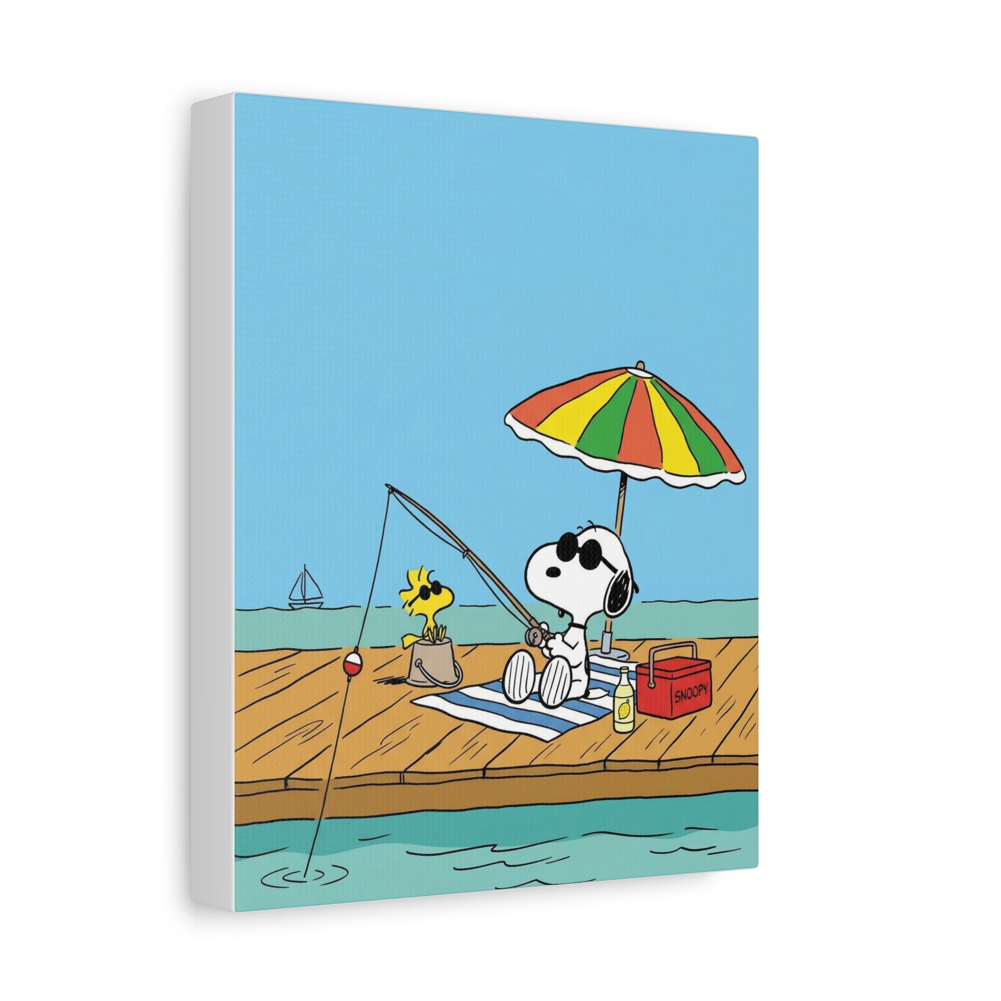 Fishing By Pier Canvas