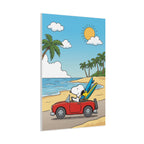 Snoopy Surfboard Beach Drive Canvas