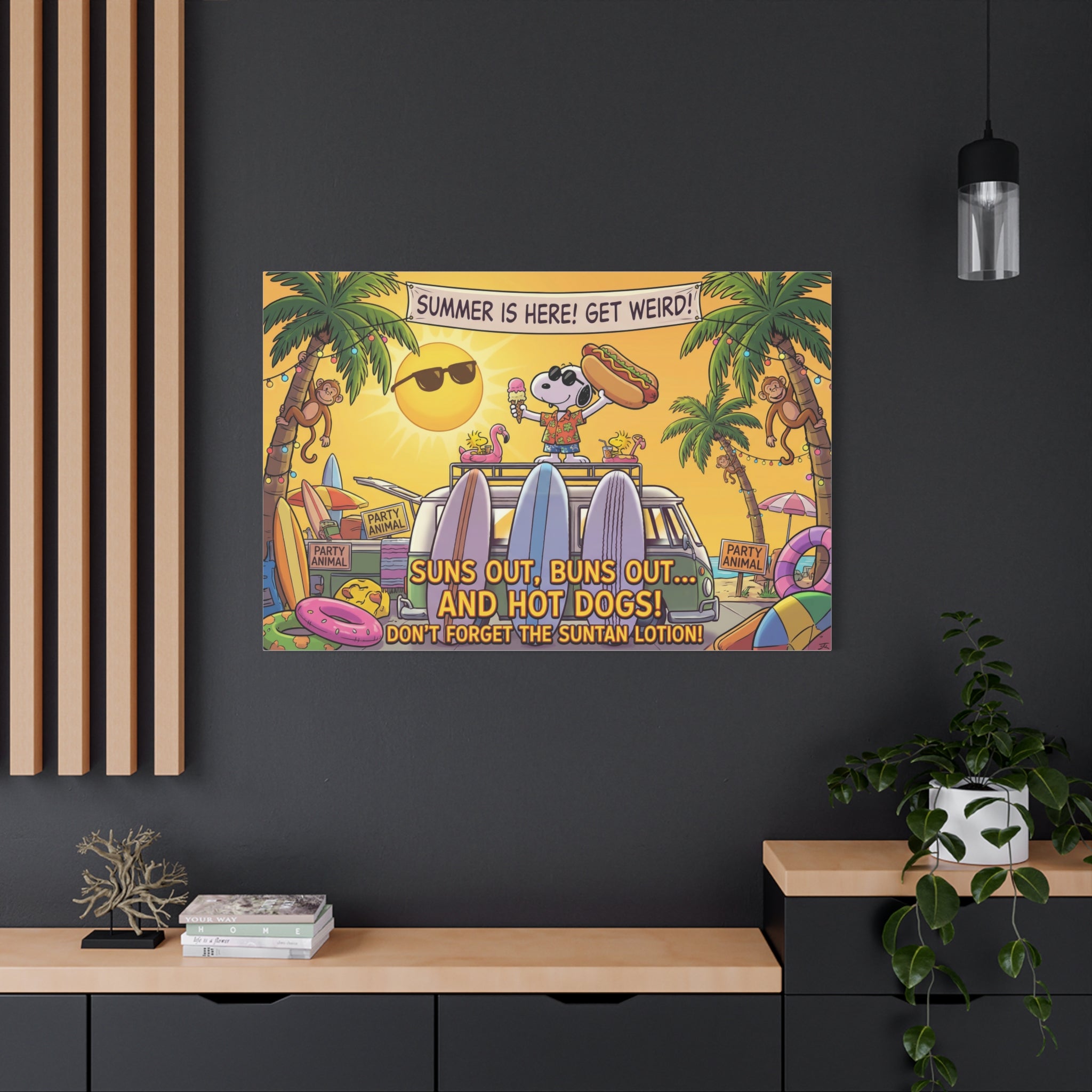 Summer Surf Scene Canvas