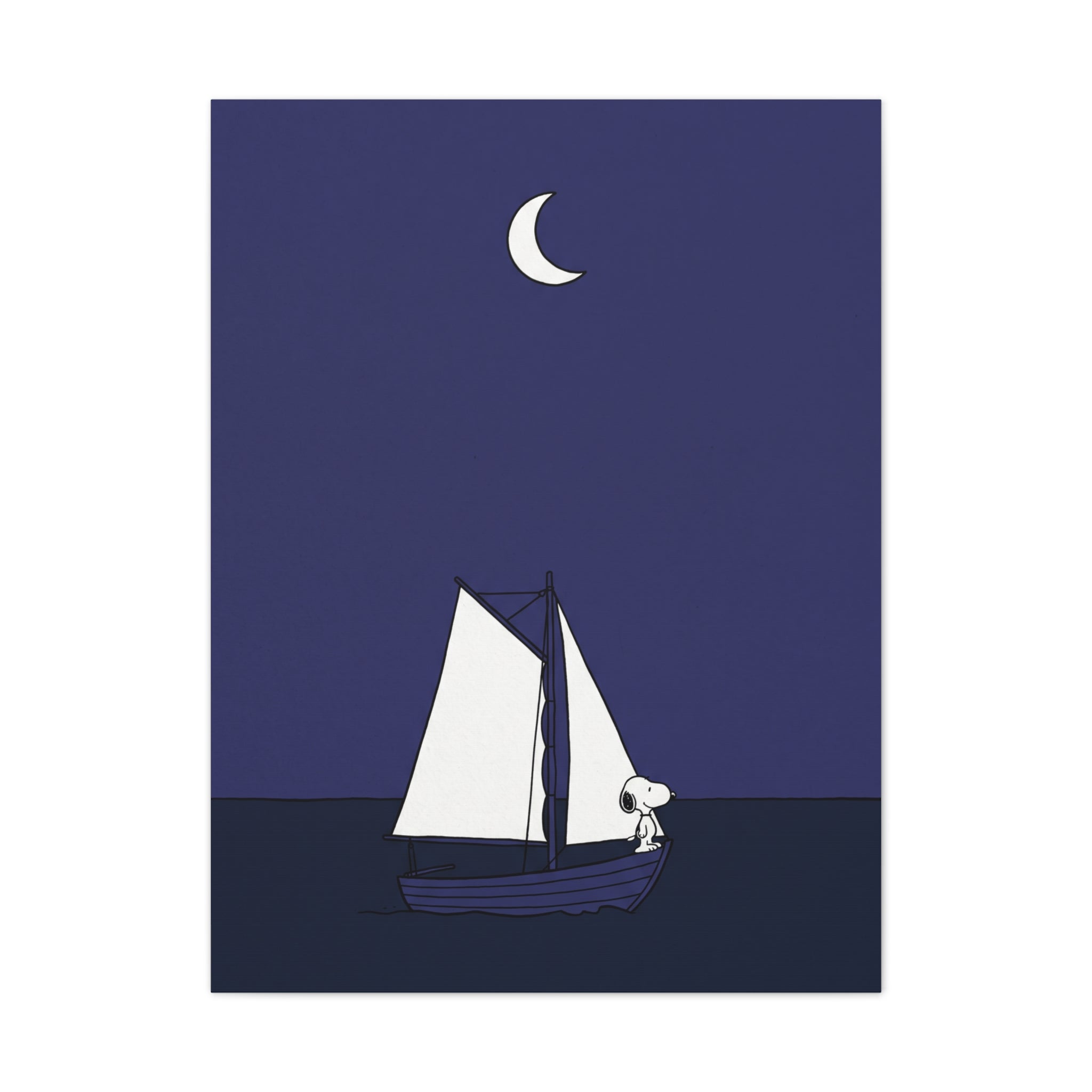 Sailboat Night Scene Canvas