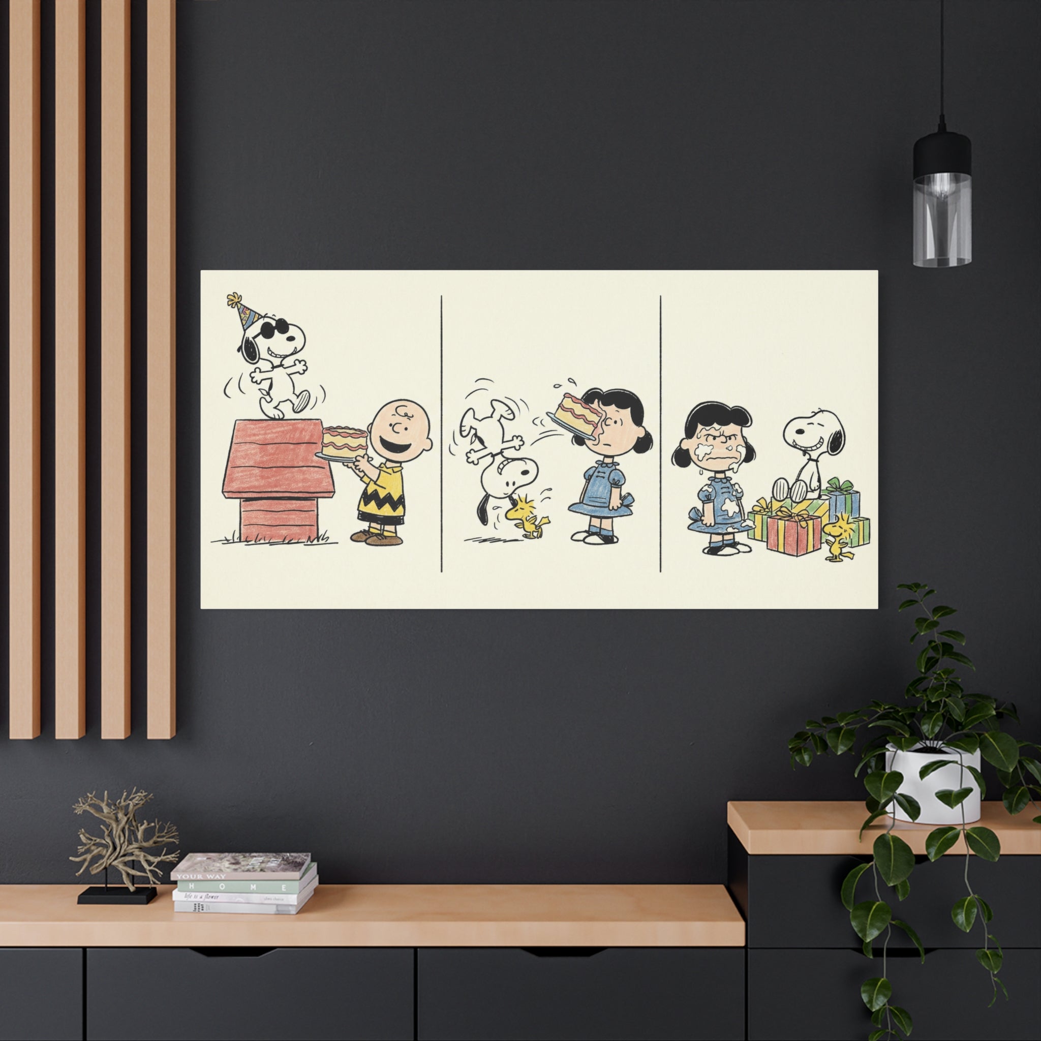 Peanuts Birthday Cake Canvas