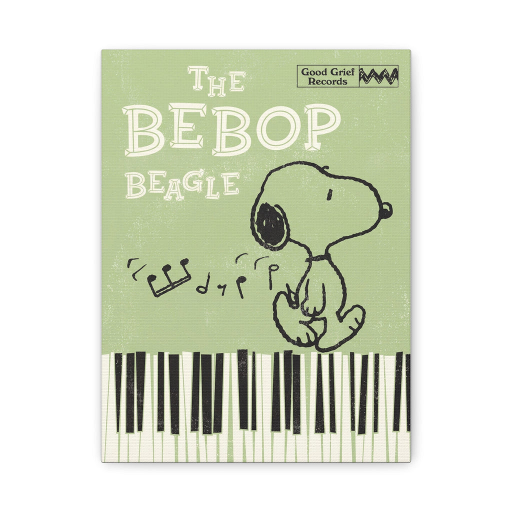 Bebop Beagle Piano Illustration Canvas
