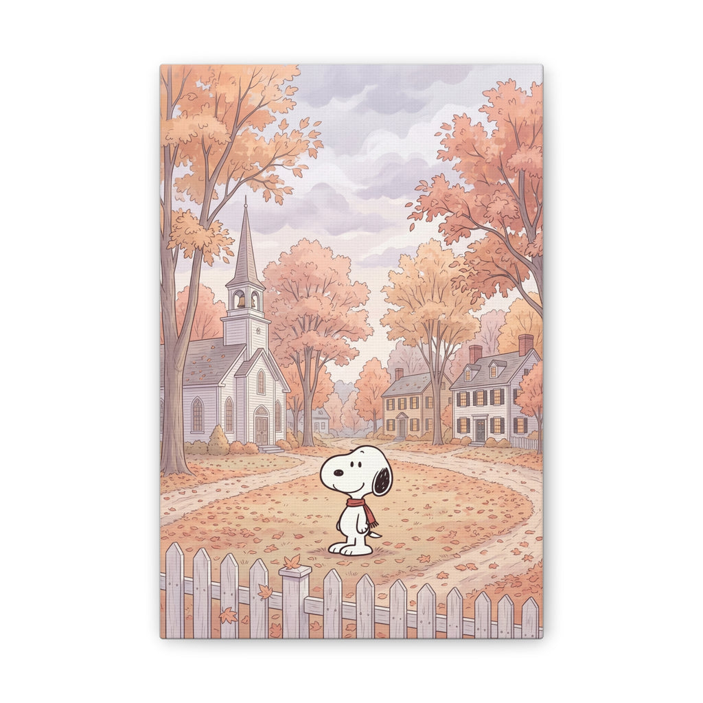Snoopy Autumn Village Canvas