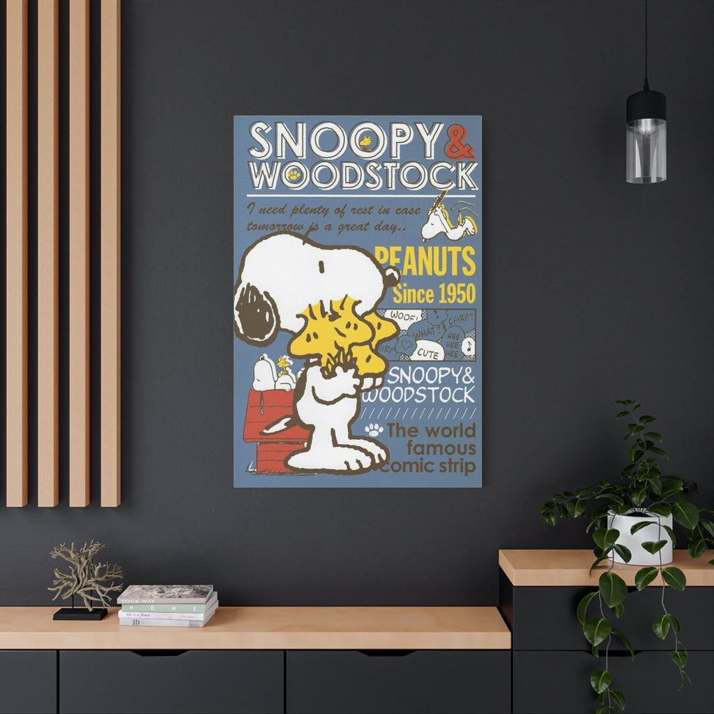 Snoopy Woodstock Poster Canvas