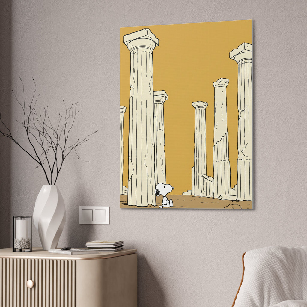 Snoopy among Ancient Columns Canvas