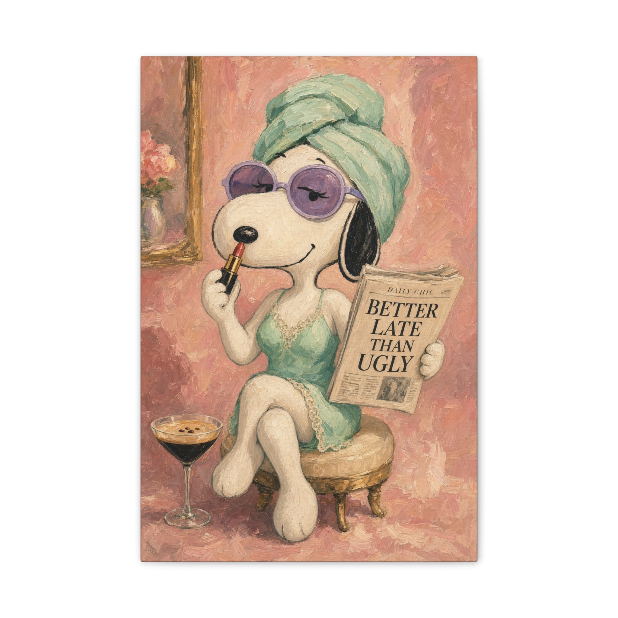 Snoopy Glamour Illustration Canvas
