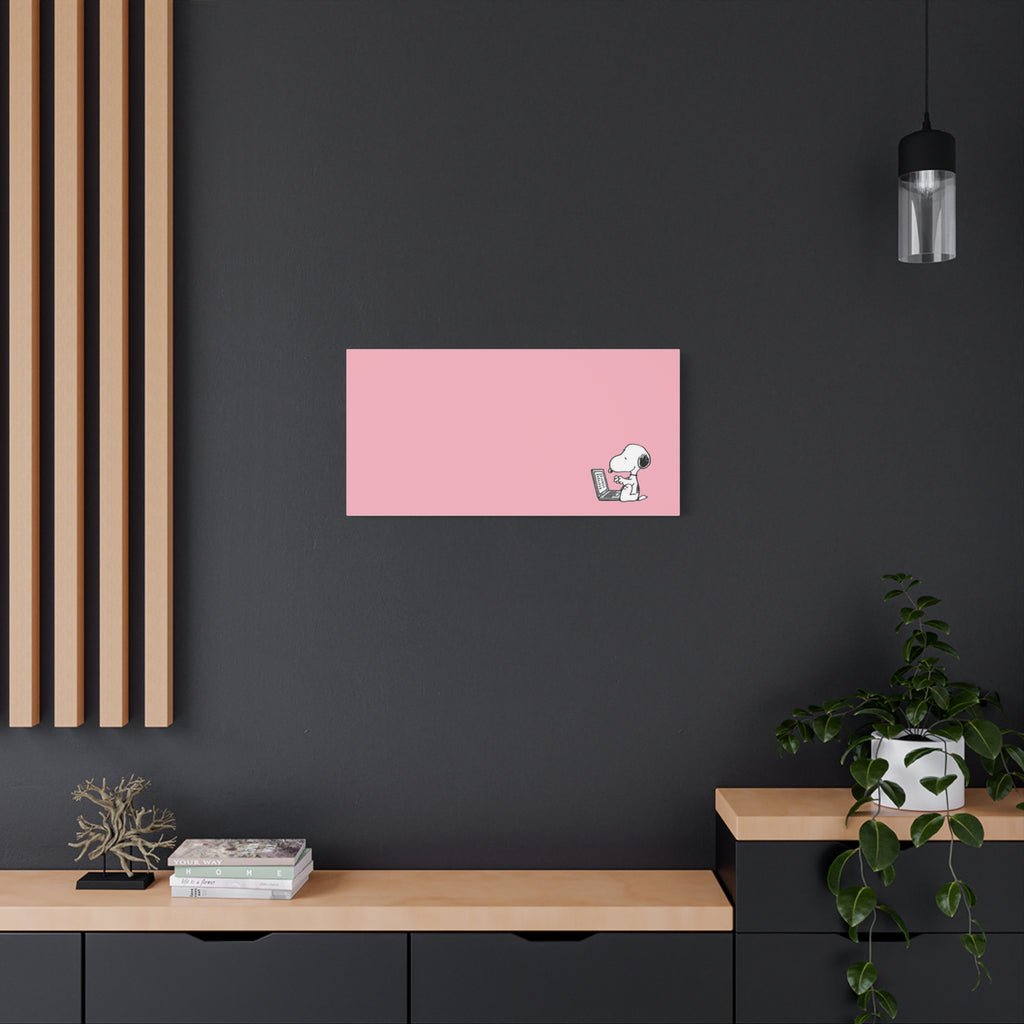 Snoopy on Laptop Canvas