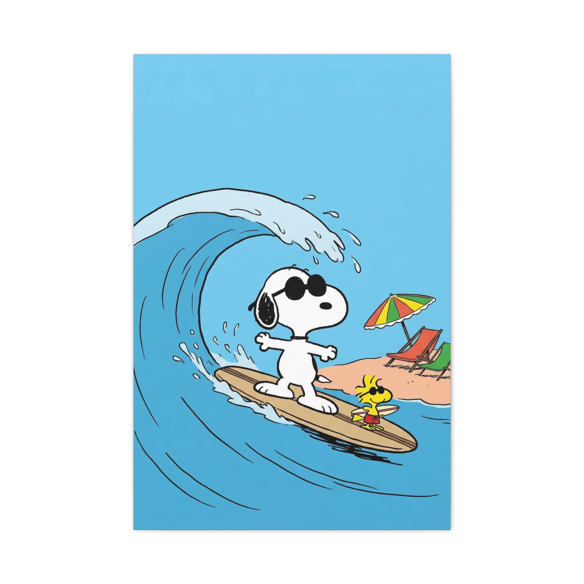 Surfing With Woodstock Canvas
