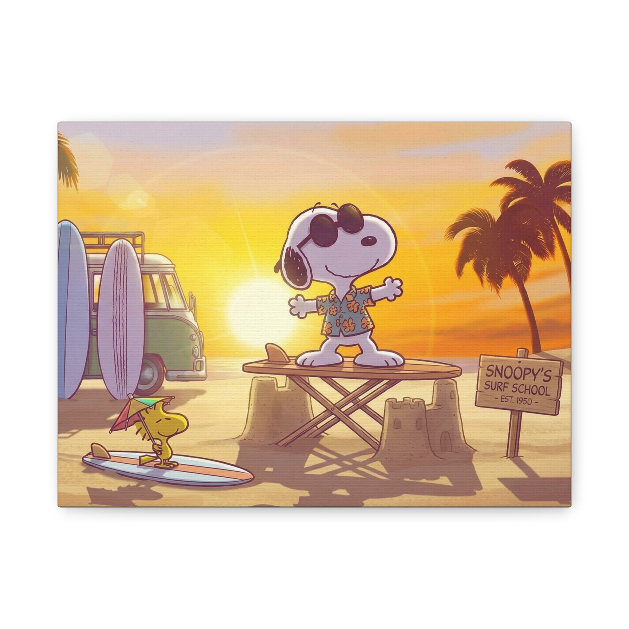 Surfing Snoopy Matte Canvas