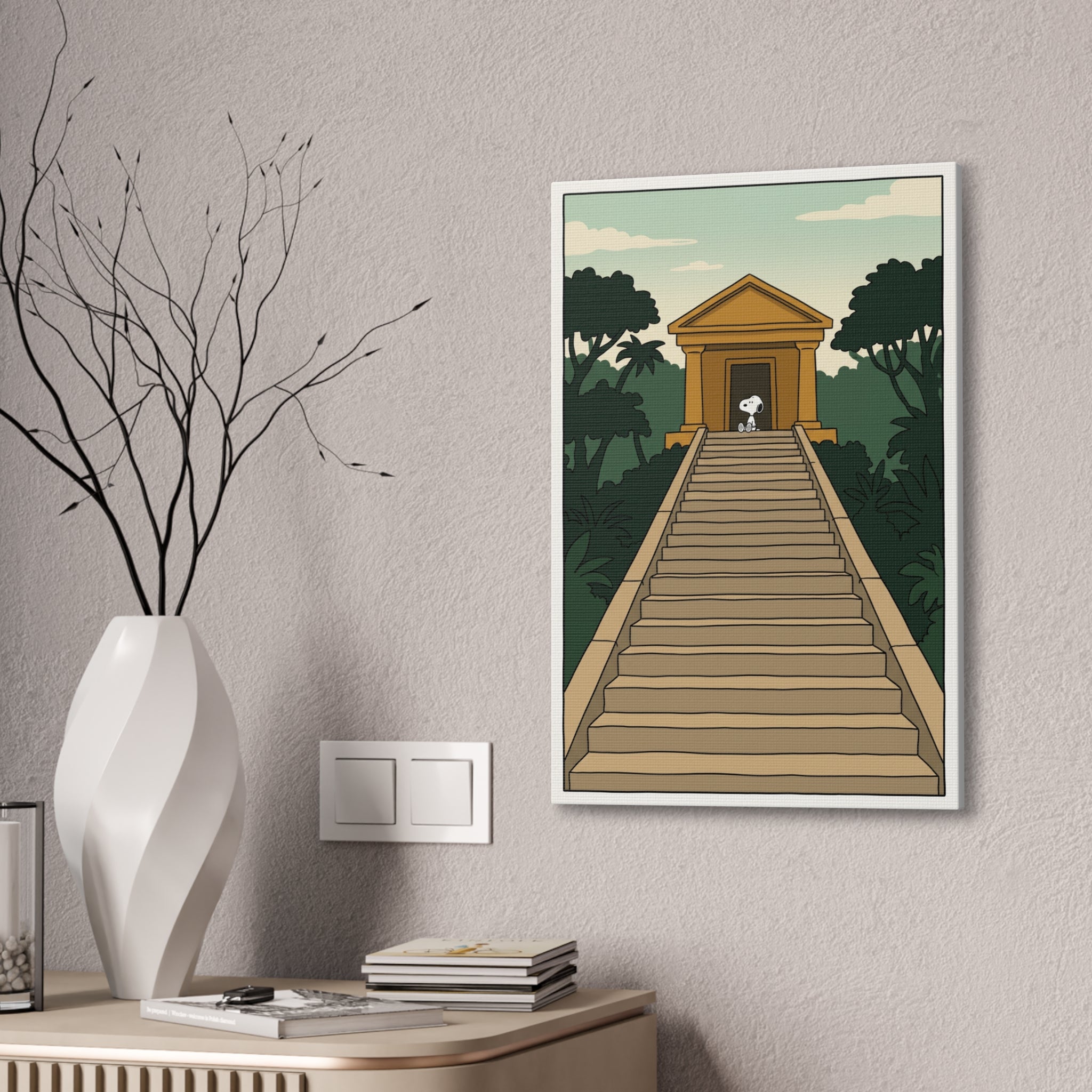 Temple Staircase Canvas