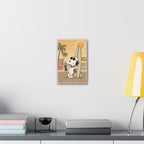 Snoopy Surfing Beach Scene Canvas