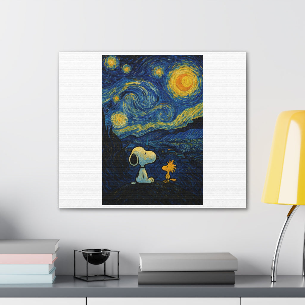 Snoopy Paris Autumn Canvas