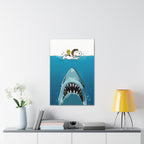 Snoopy Shark Surf Canvas