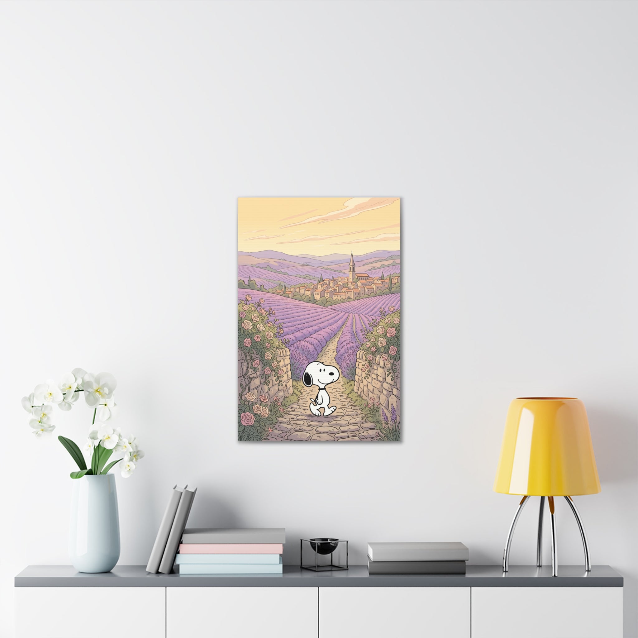 Snoopy in Lavender Fields Canvas