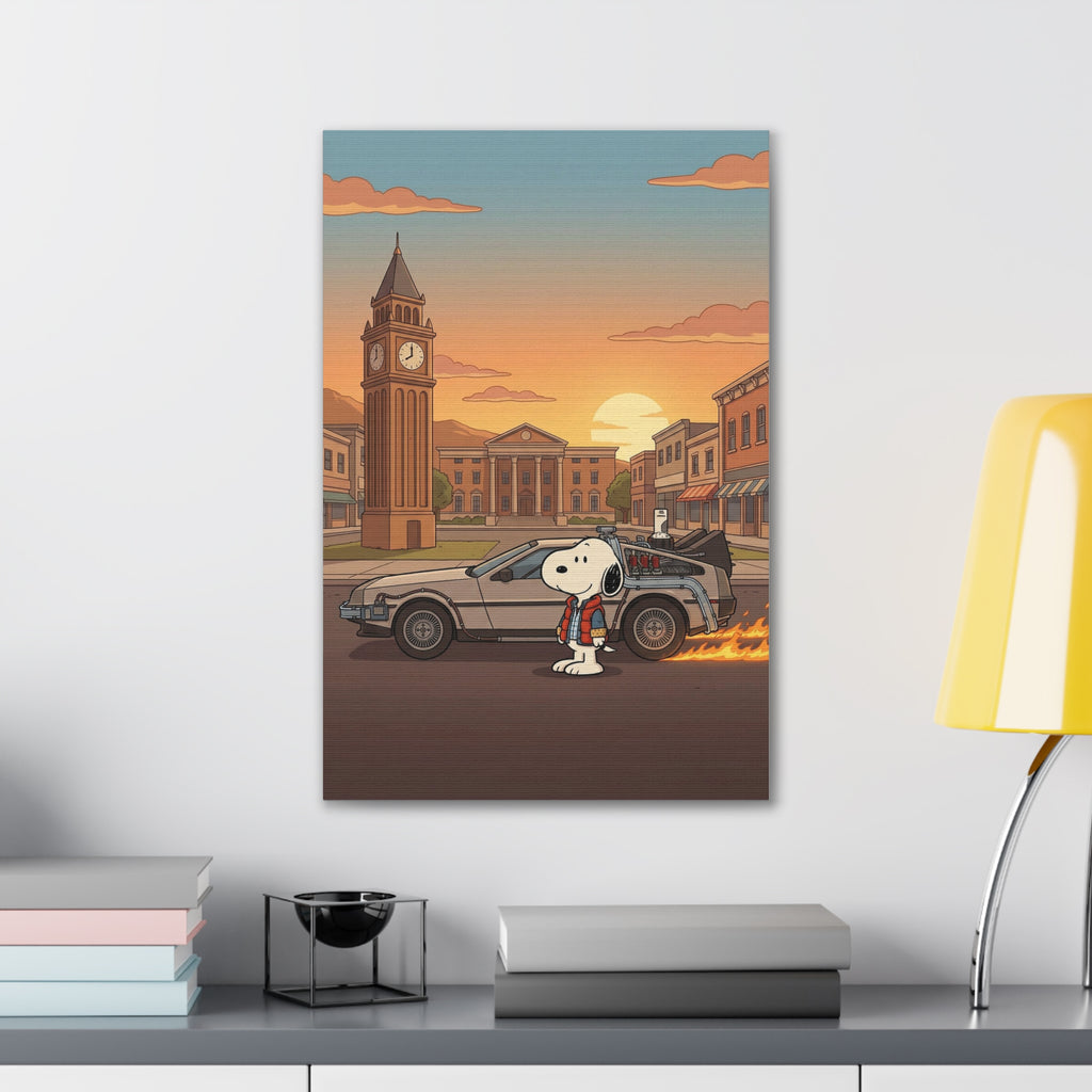 Snoopy DeLorean Canvas