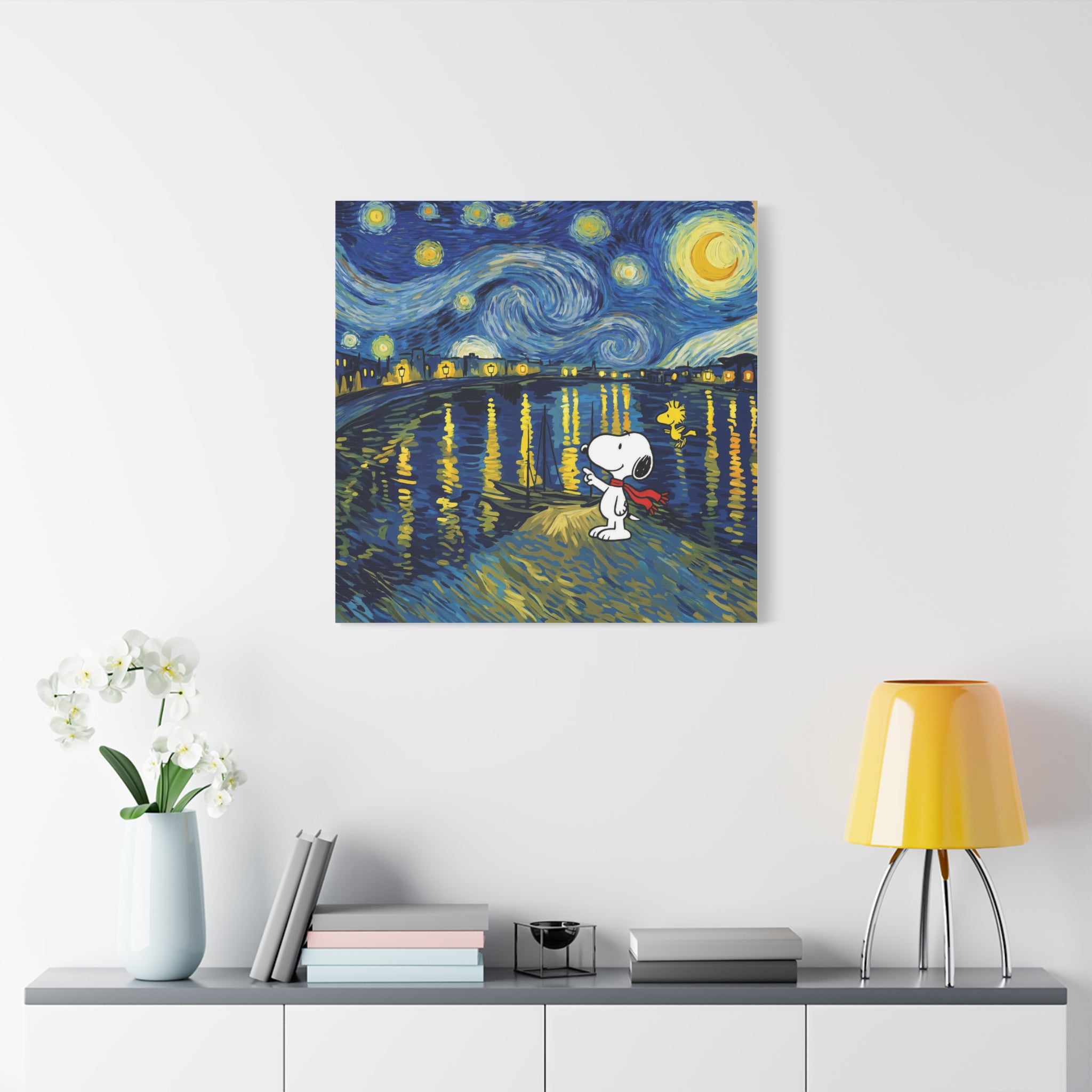 Starry Night Snoopy Canvas