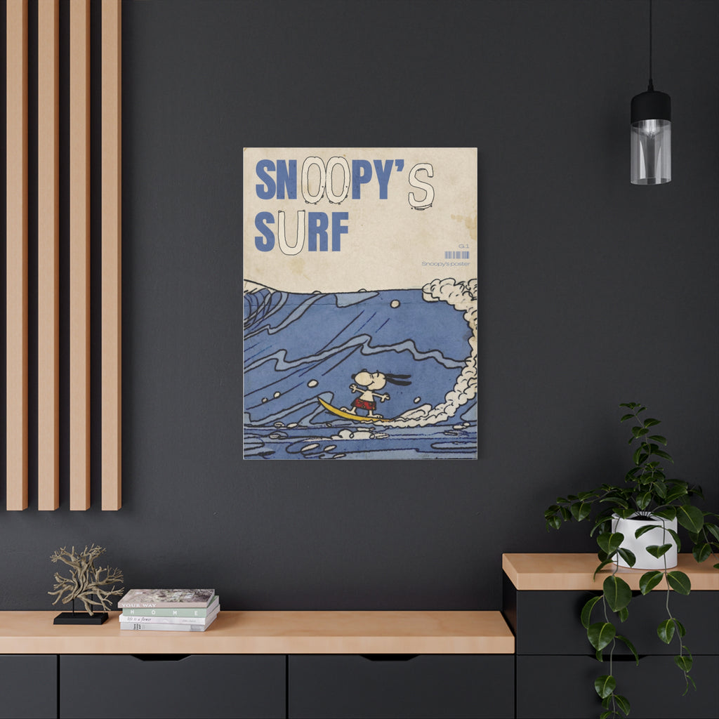 Snoopy Surf Illustration Canvas