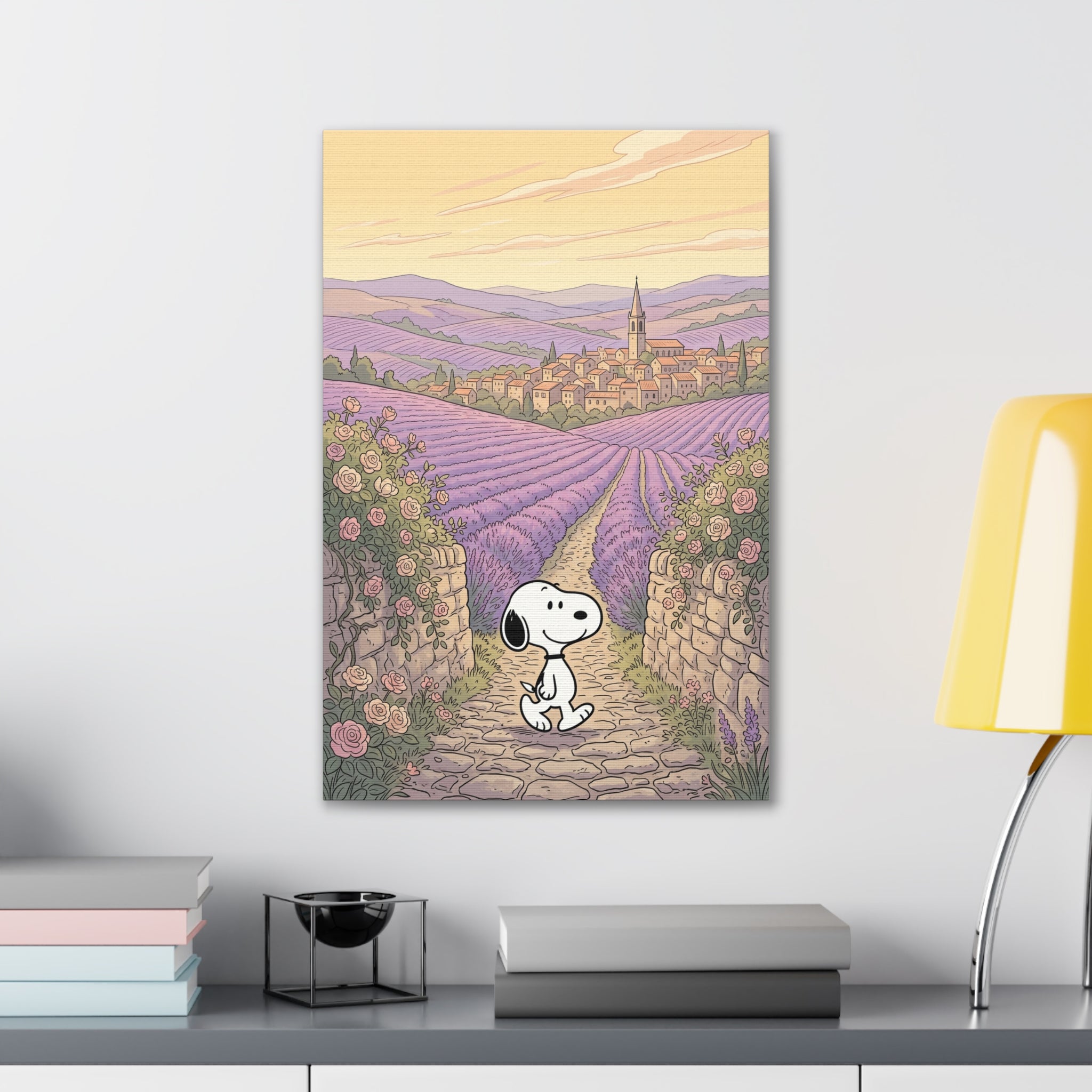 Snoopy in Lavender Fields Canvas