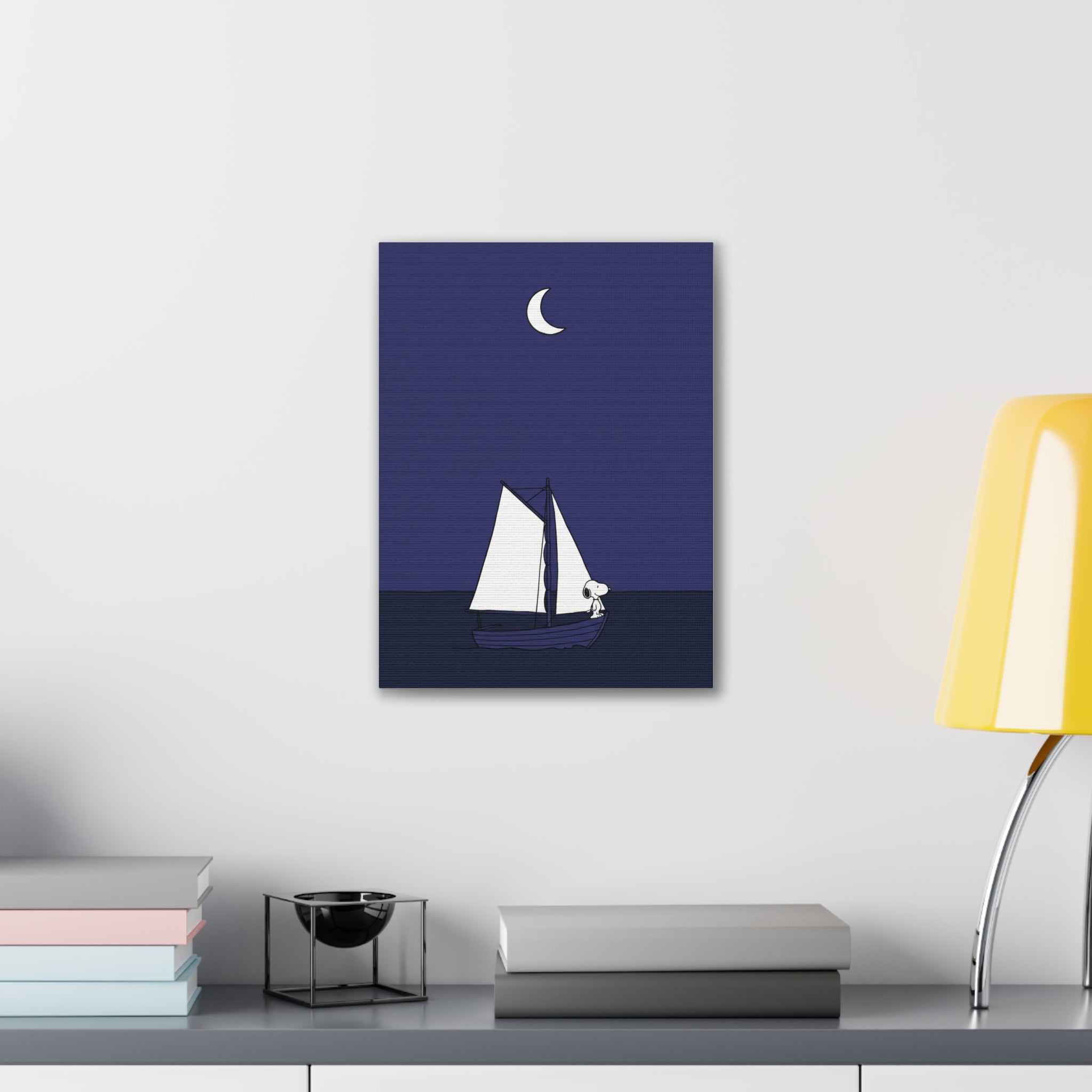 Sailboat Night Scene Canvas