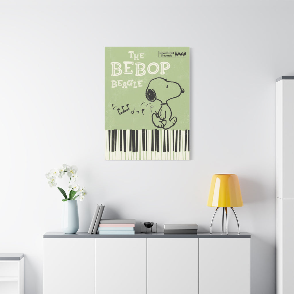 Bebop Beagle Piano Illustration Canvas