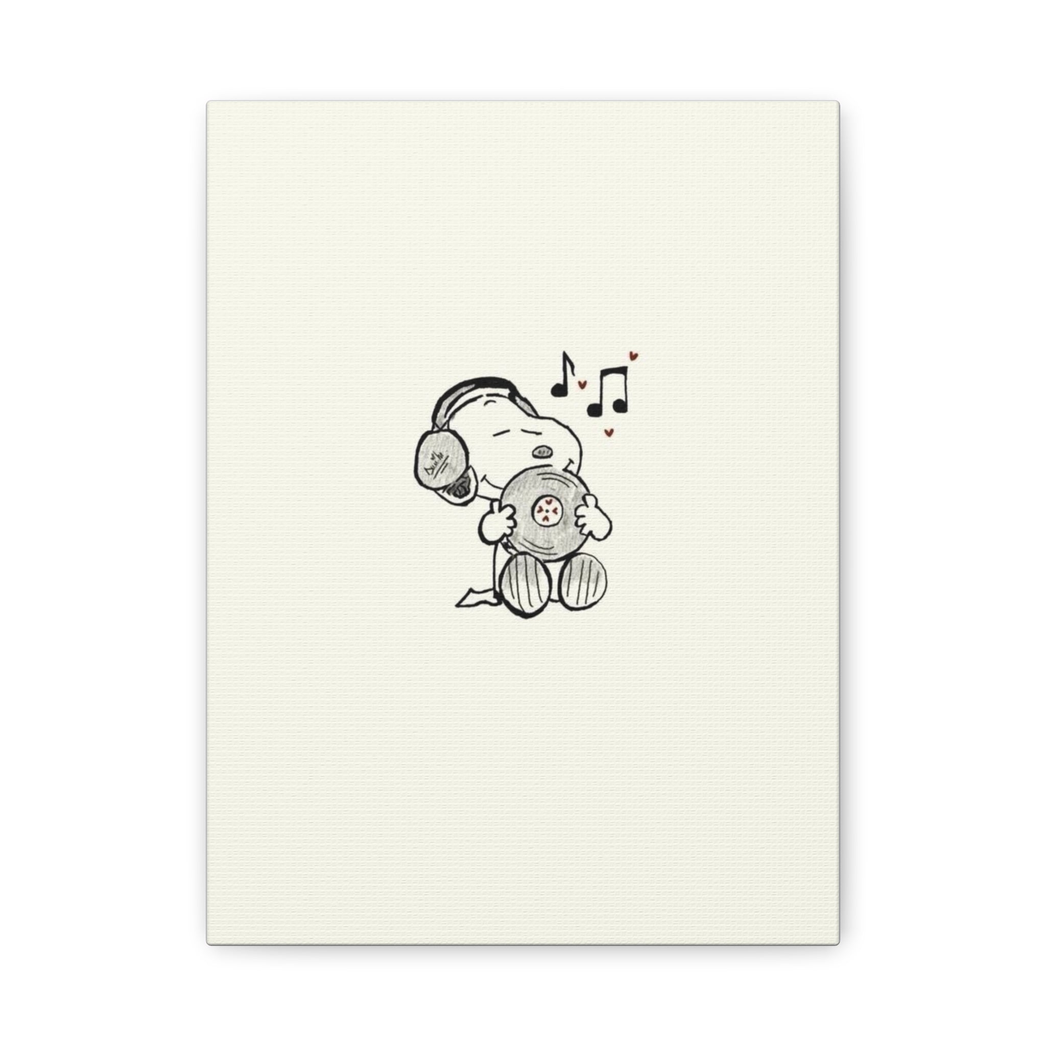 Sleeping Dog Headphones Canvas