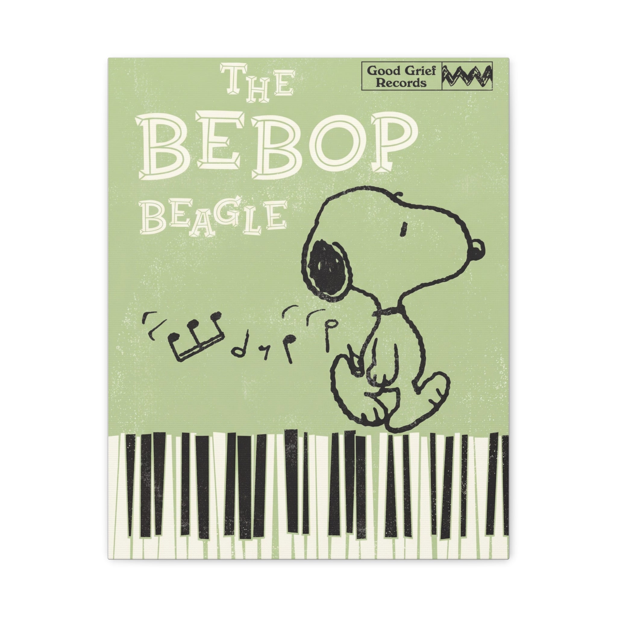 Bebop Beagle Piano Illustration Canvas