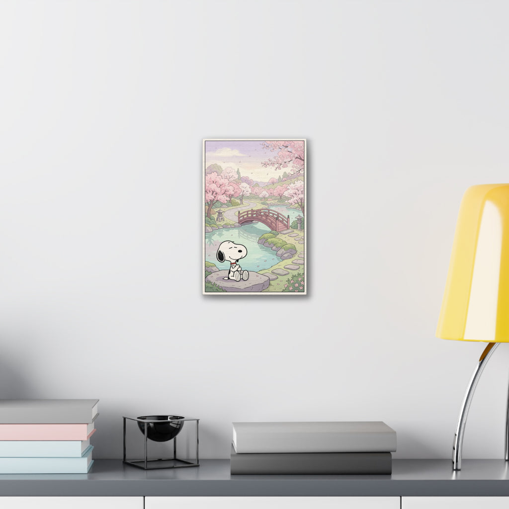 Snoopy Cherry Blossom Scene Canvas