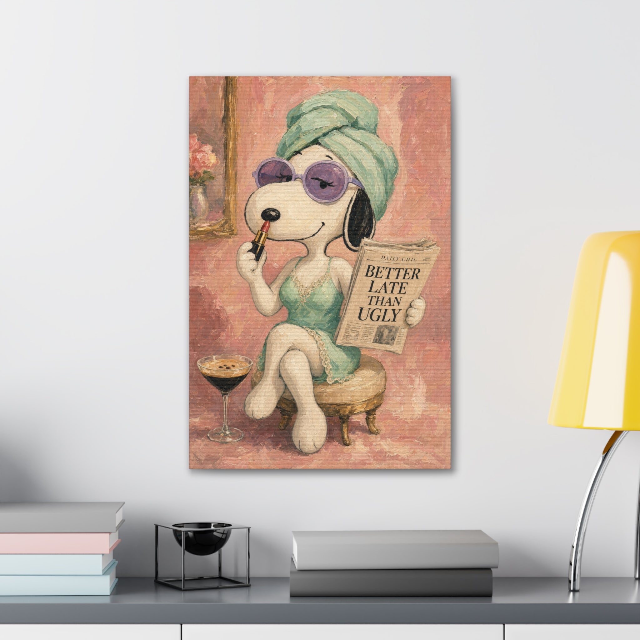 Snoopy Glamour Illustration Canvas