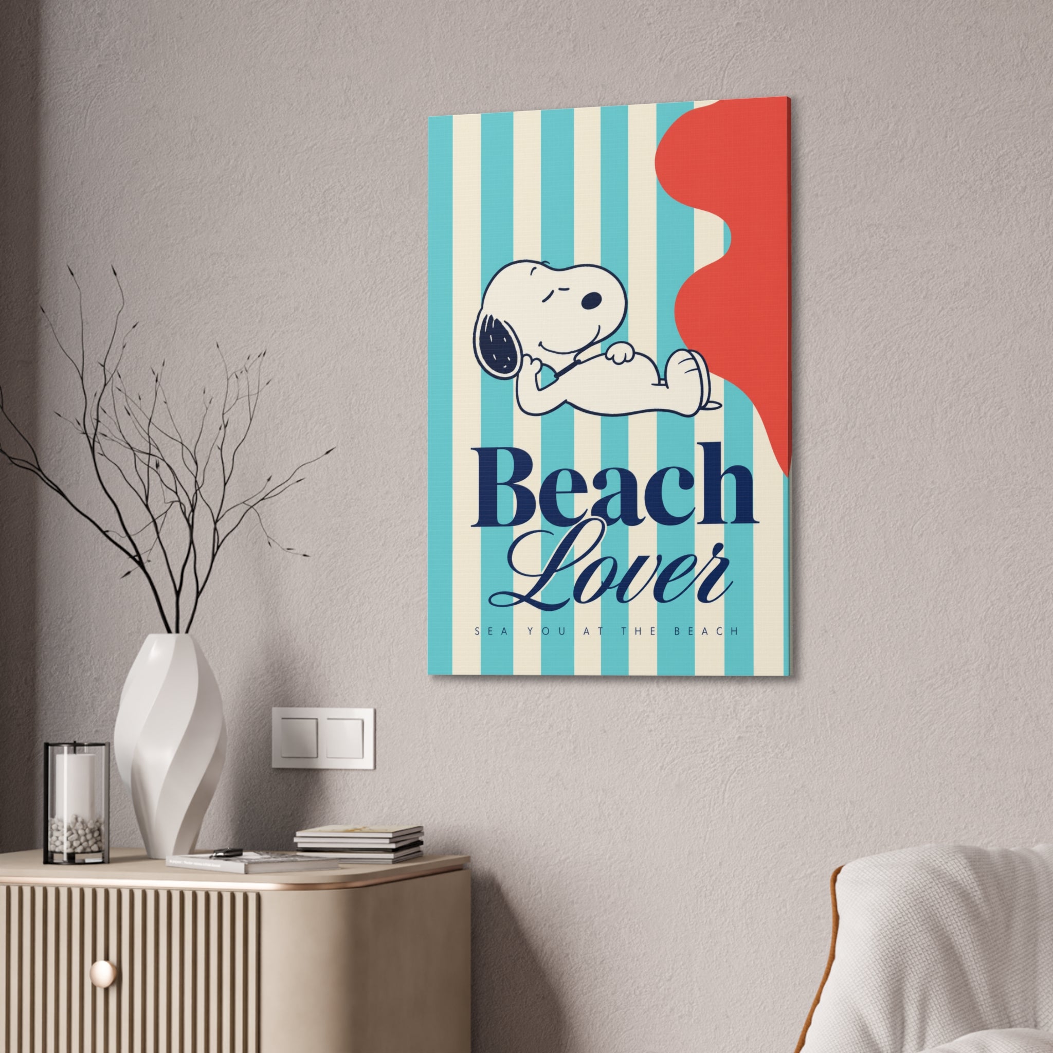 Snoopy Beach Lover Canvas