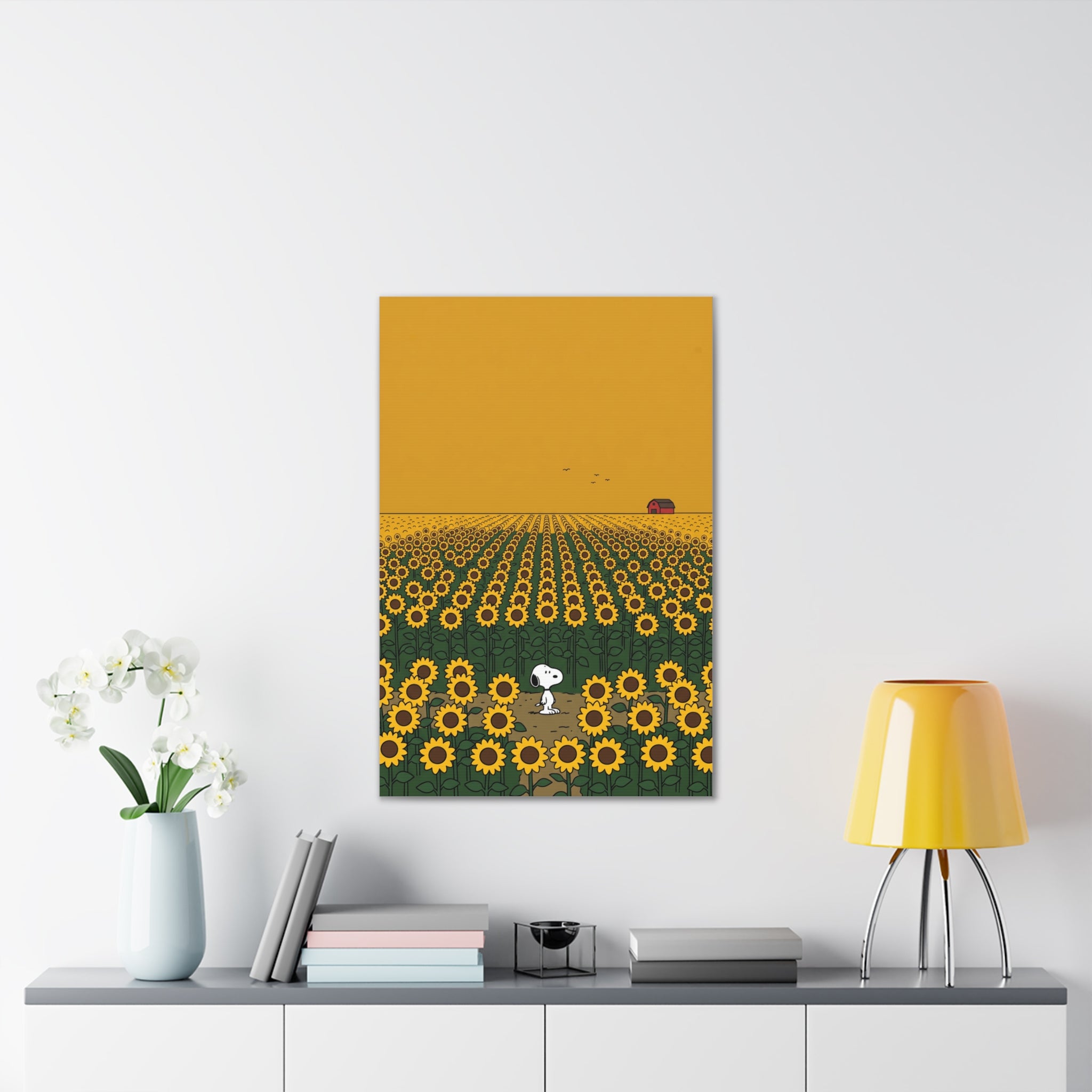 Snoopy in Sunflower Field Canvas