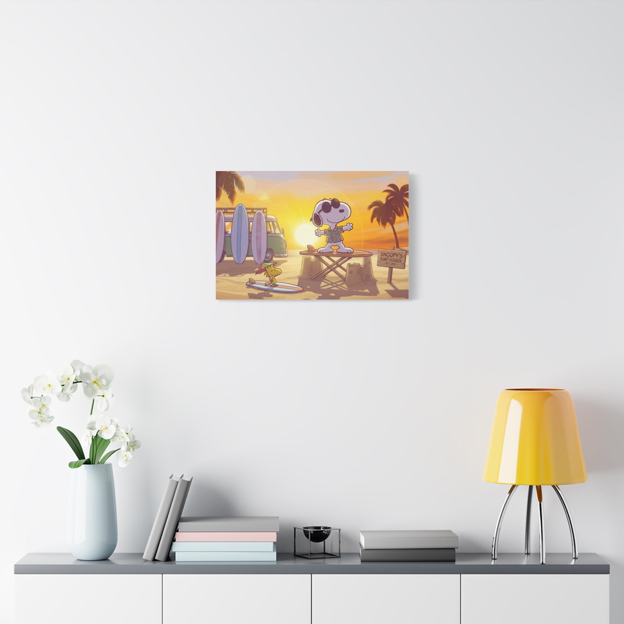 Surfing Snoopy Matte Canvas